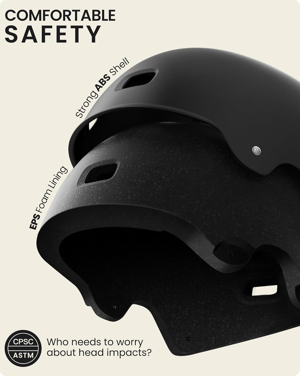 OutdoorMaster Casque de Skateboard Oryx Noir XS 46-51cm