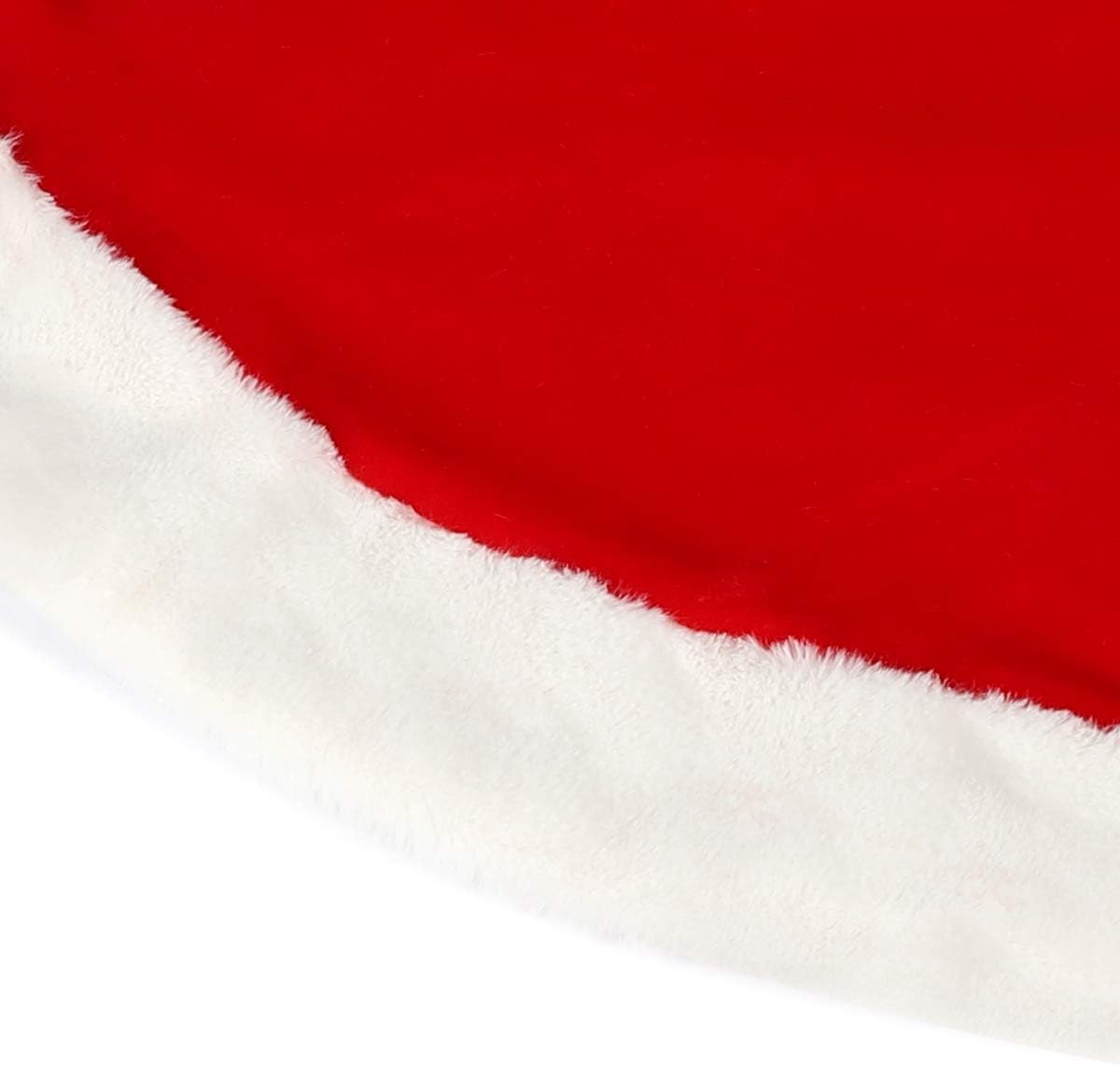 SALCAR Jupe de sapin de Noël ronde en fausse fourrure pelucheuse rouge - 80 cm