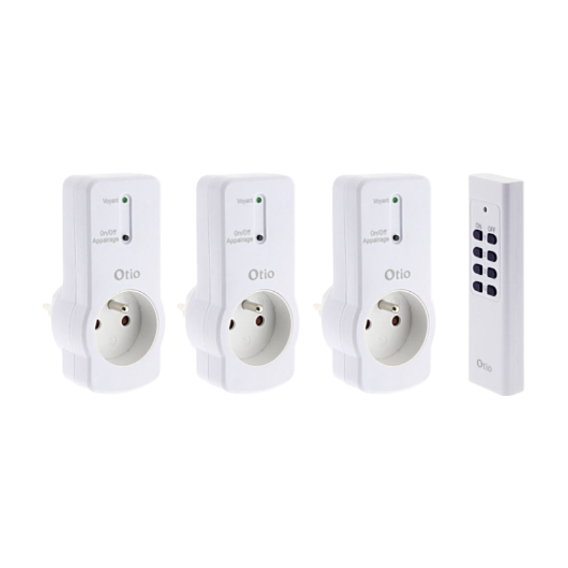 Zenitech Lot de 3 prises à télécommande - Blanc