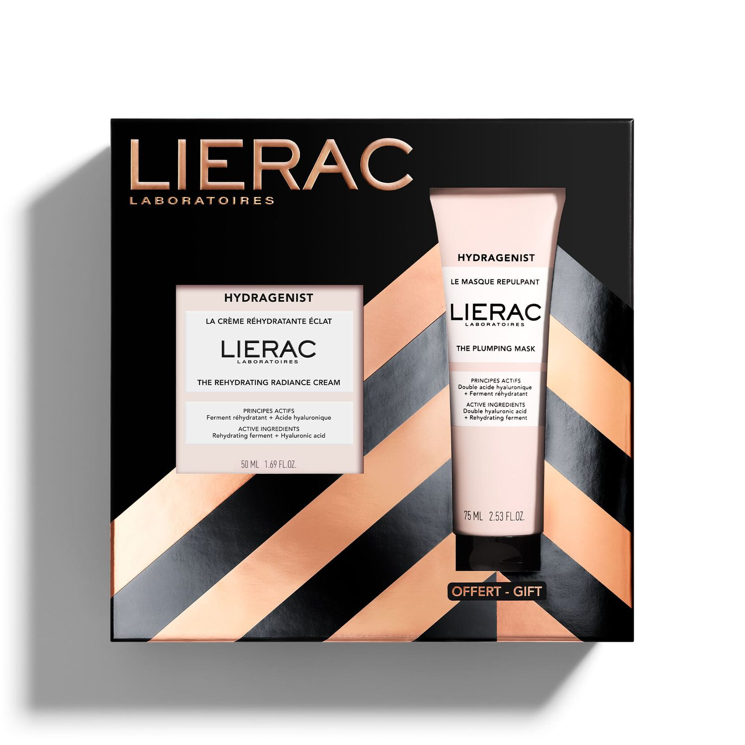 LIERAC Hydragenist Coffret Crème Réhydratante Éclat 50ml + Masque Repulpant 75ml