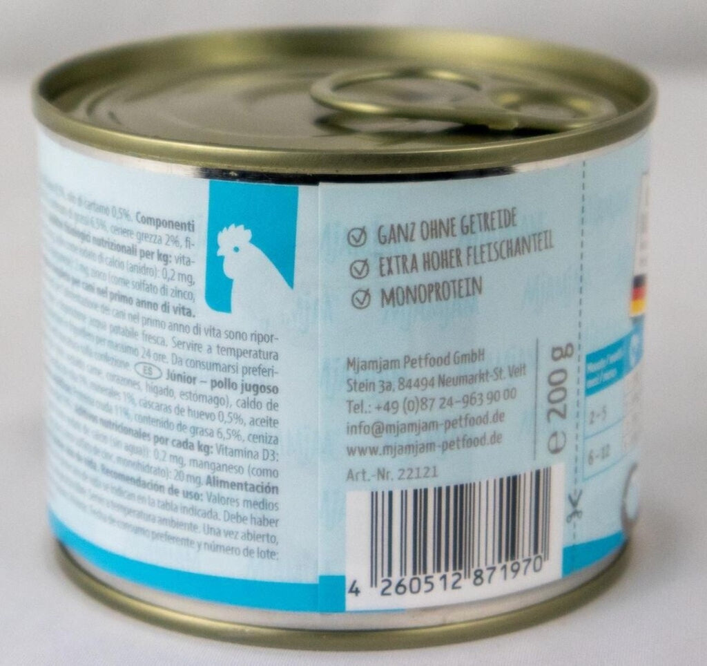 MjAMjAM Junior Nourriture humide pour chien poulet 200 g