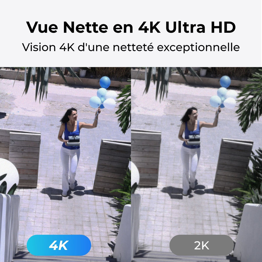 REOLINK B440 Kit solaire Caméra de sécurité extérieure 4K 8MP – Blanc