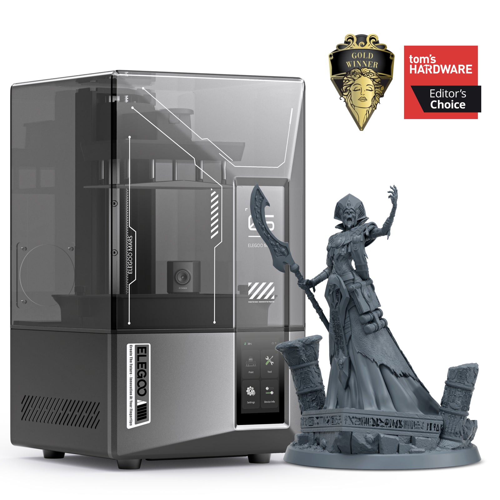 Elegoo Mars 5 Ultra Imprimante 3D résine 9K avec écran LCD mono 7 pouces, impression 150 mm/h, nivellement automatique, détection intelligente et connexion Wi-Fi