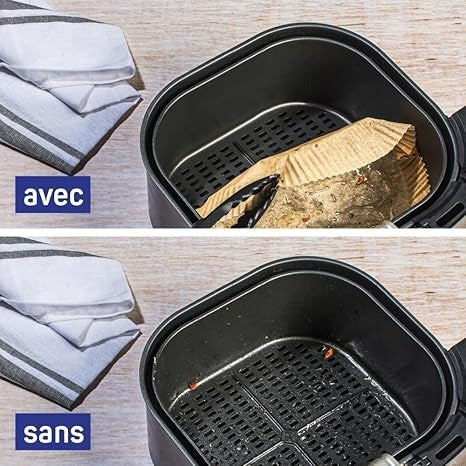 ALBAL Papier Cuisson pour Friteuse à Air, Antiadhésif, Certifié FSC, Diamètre 20 cm, 20 Feuilles