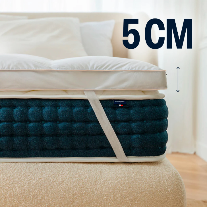 MORPHEA Surmatelas plume de canard 140x190cm Feuillet