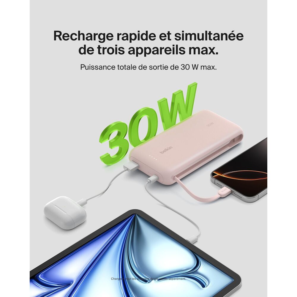 Belkin Batterie externe BOOST CHARGE compatible Power Delivery 20 000 mAh, rose
