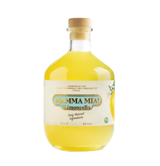 MAMMA MIA - Limoncello - Liqueur - 24% Alcool - Origine : Italie - Idéal à l'apéritif, en digéstif ou en cocktail Limoncello Spritz - Notes de Citron frais - 70 Cl