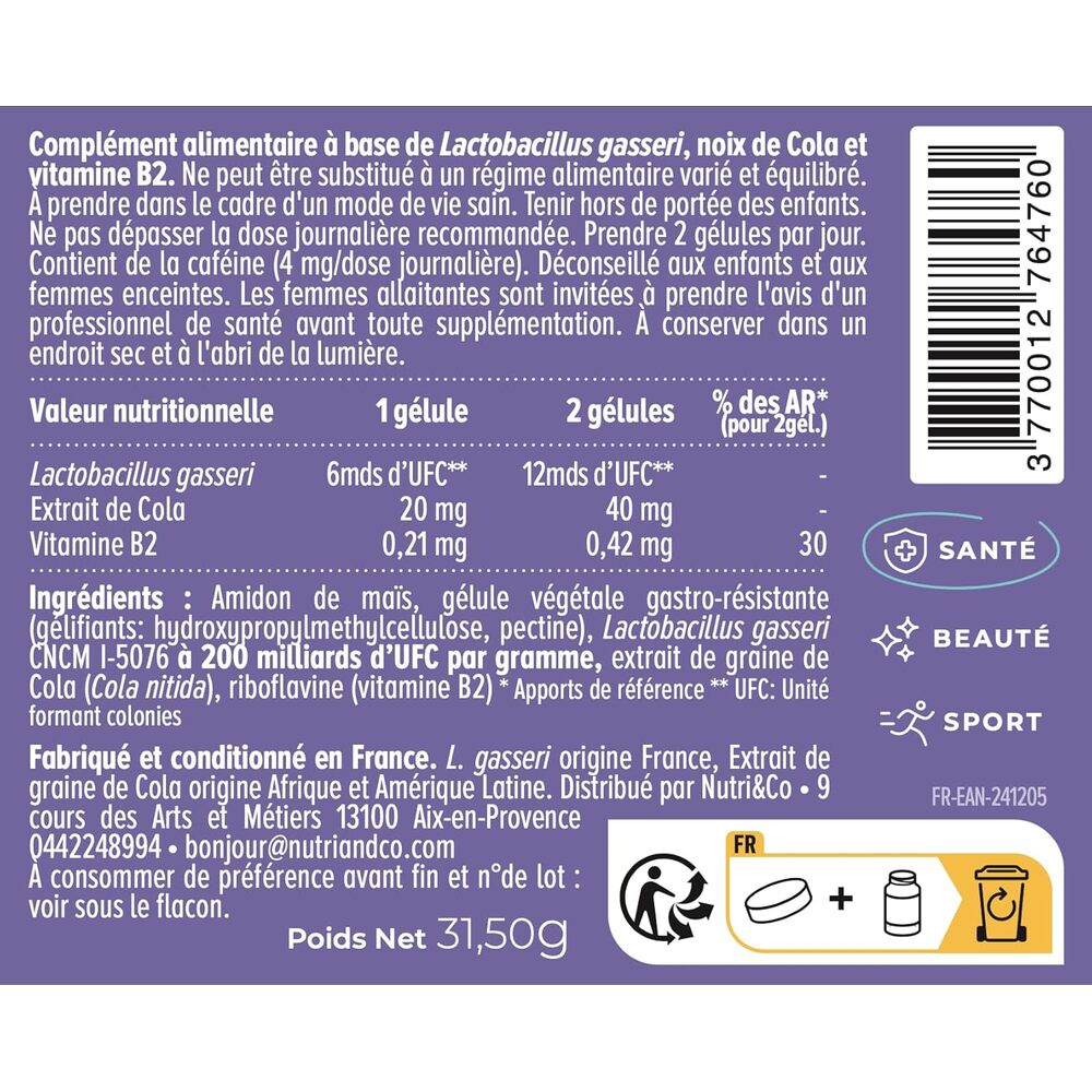 Nutri&Co Lactobacillus Gasseri - 60 gélules