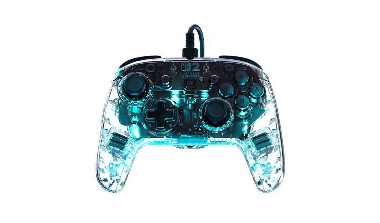 TURTLE BEACH Afterglow RGB Manette Filaire (USB) RGB - Joysticks à Effet Hall, Bouton C pour GameChat, 2 Boutons Arrière Programmables - Nintendo Switch 2, Switch & Switch OLED - Transparent