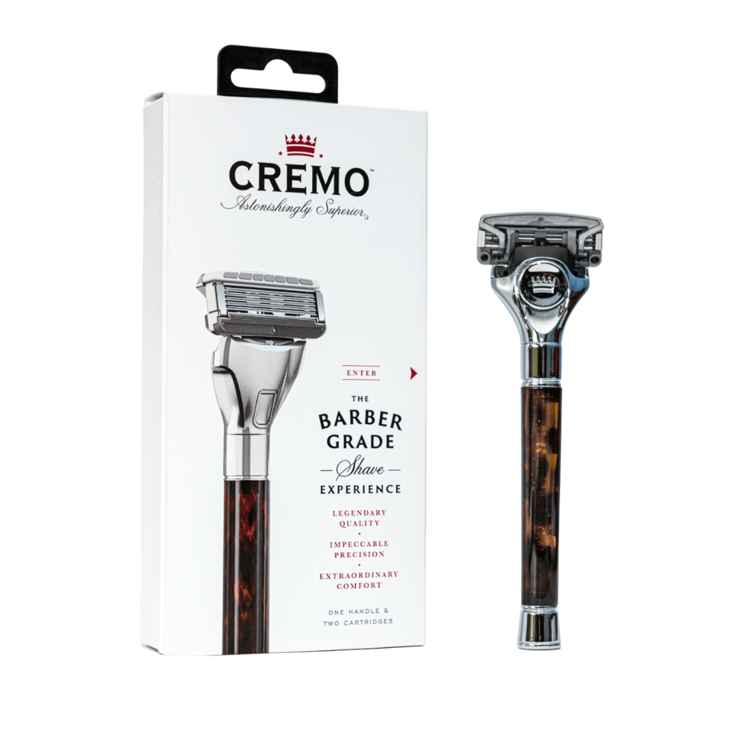 CREMO Rasoir écaille de tortue pour homme 1 manche + 1 cartouche