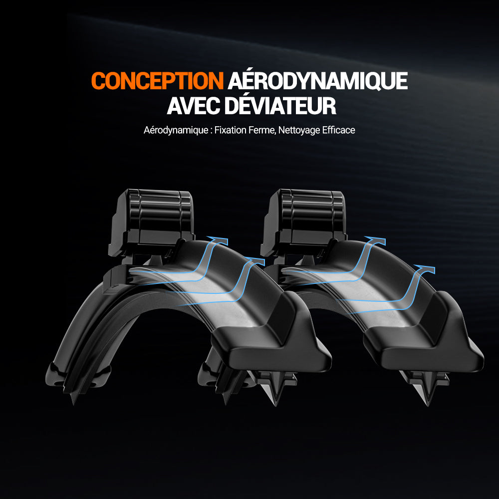 LECIBUBI Essuie-glaces pour Mini Cooper R56/F55/F56, Mini Cabrio, Fiat 124 Spider avec crochet U, équipement d'origine - 475 mm + 450 mm