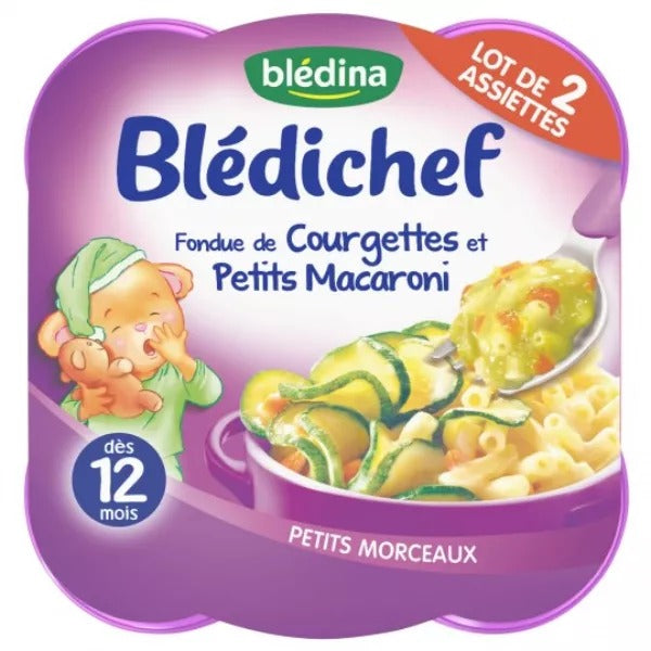 BLEDINA BLEDICHEF courgettes/macaroni dès 12 mois 2x230g