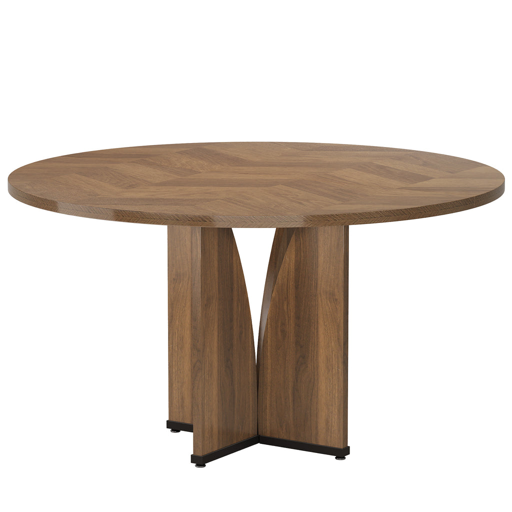 TRIBESIGNS Table ronde rustique pour 4 personnes marron - 100 cm