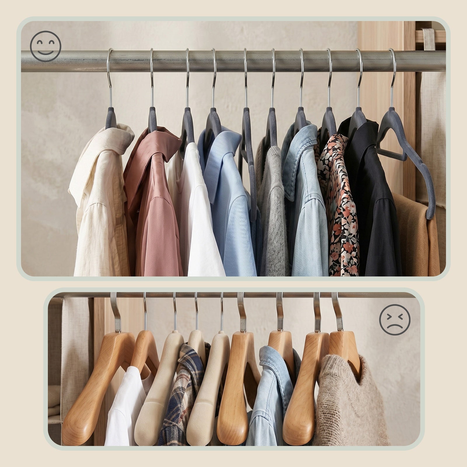 JOYFURNOS Lot de 20 cintres en velours avec surface antidérapante, barre à cravates et crochet pivotant à 360°, cintres à vêtements fins de 0,6 cm d'épaisseur pour un gain de place