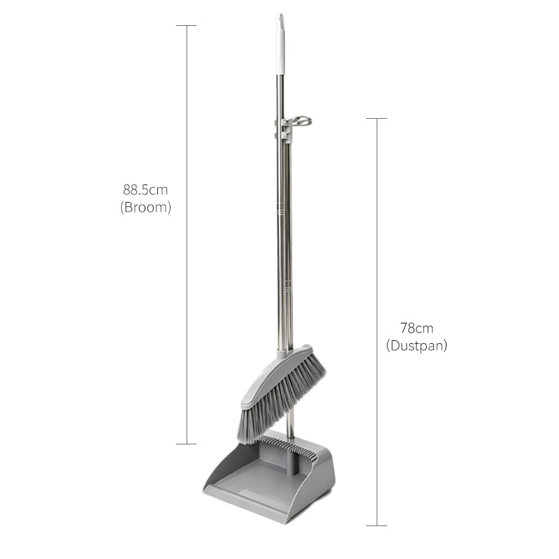 JORDAN&JUDY Ensemble 2 pièces balai et pelle, outils de nettoyage ménagers, gris