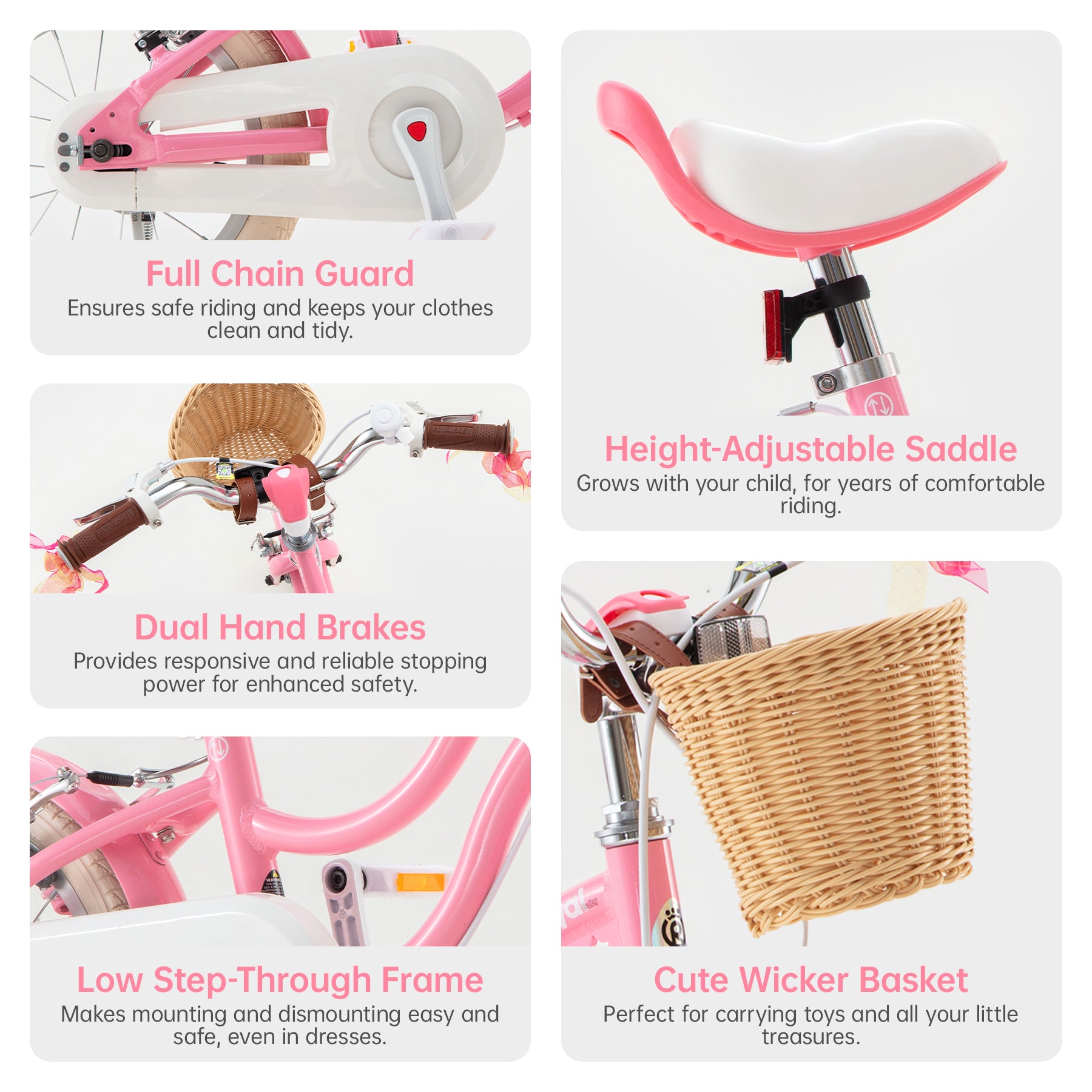 RoyalBaby+vélo pour enfants+ Aluminium EZ Stargirl+ Rose 16 pouces, Poids net 10 kg