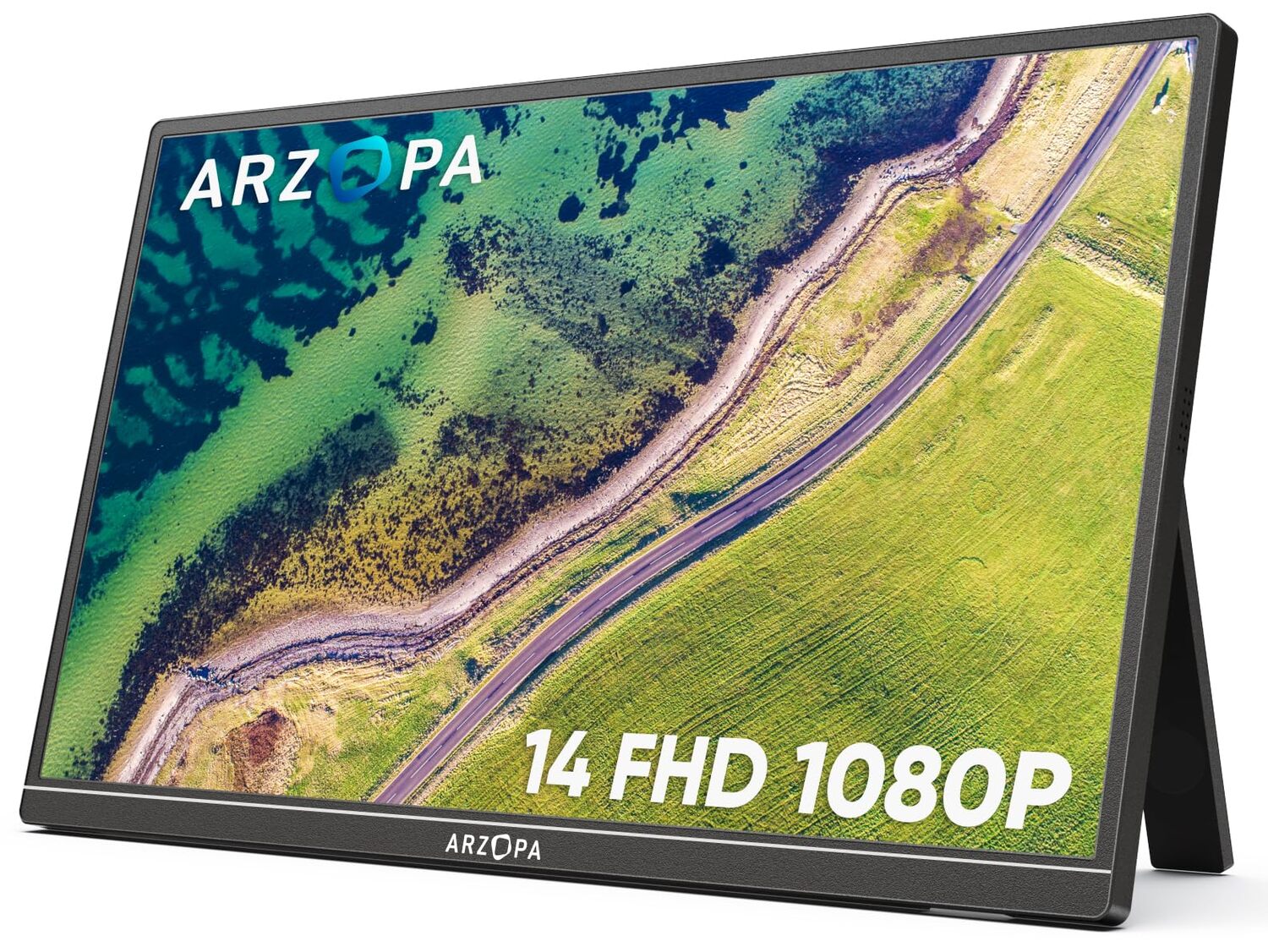 ARZOPA A1S Moniteur portable 14 po 1920 x 1080 FHD IPS 60 Hz USB-C mini HDMI support intégré Noir
