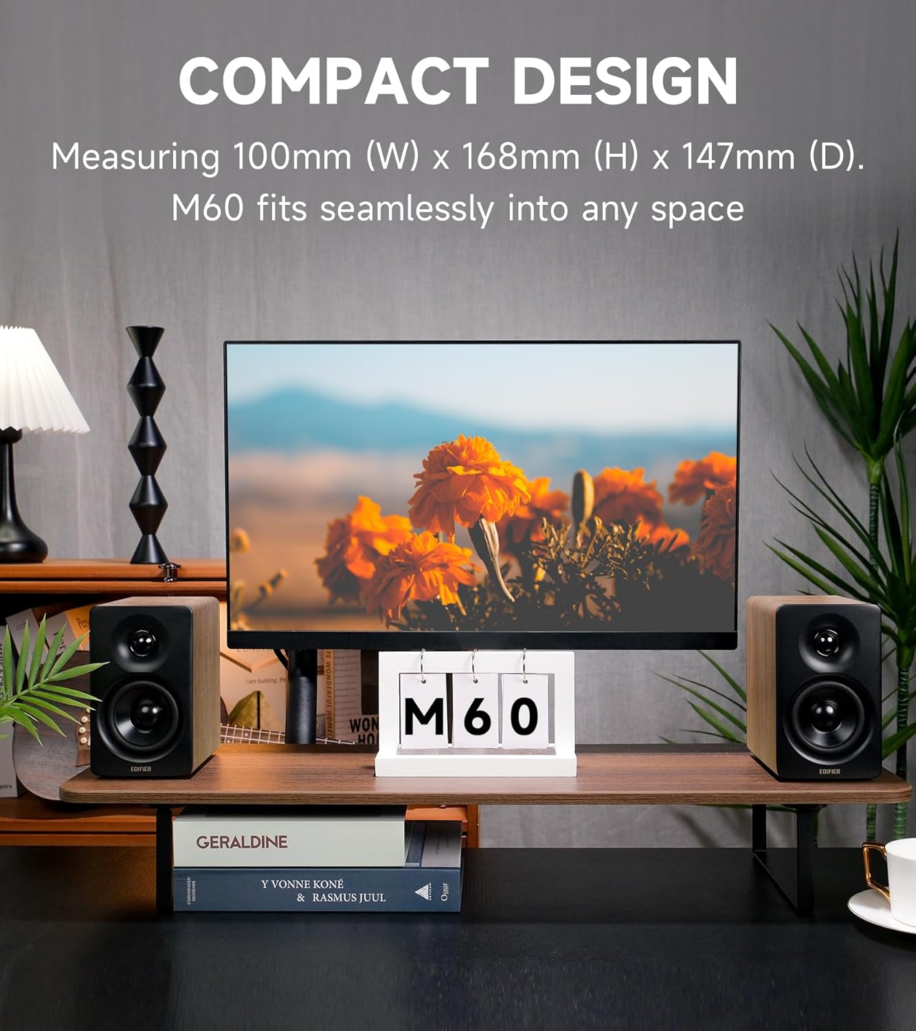 EDIFIER M60 Enceinte multimédia Bluetooth 5,3, 66 W RMS, Audio haute résolution et audio sans fil haute résolution, LDAC, Haut-parleur médium-grave 3 pouces et tweeter 1 pouce