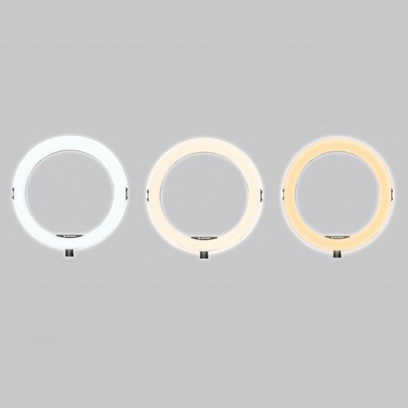 AgfaPhoto Lampe annulaire diamètre 28 po avec supports pour téléphone et appareil photo
