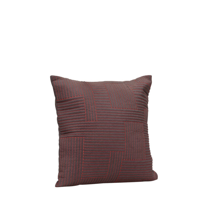 Hübsch Coussin Floy Marron/Rouge