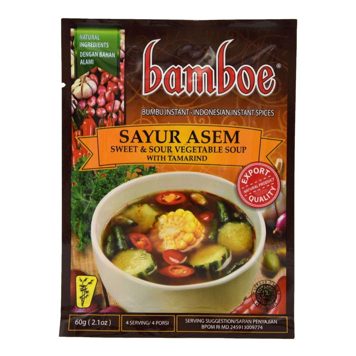 Bamboe Pâte de légumes aigres (Sayur Asem) 60 g
