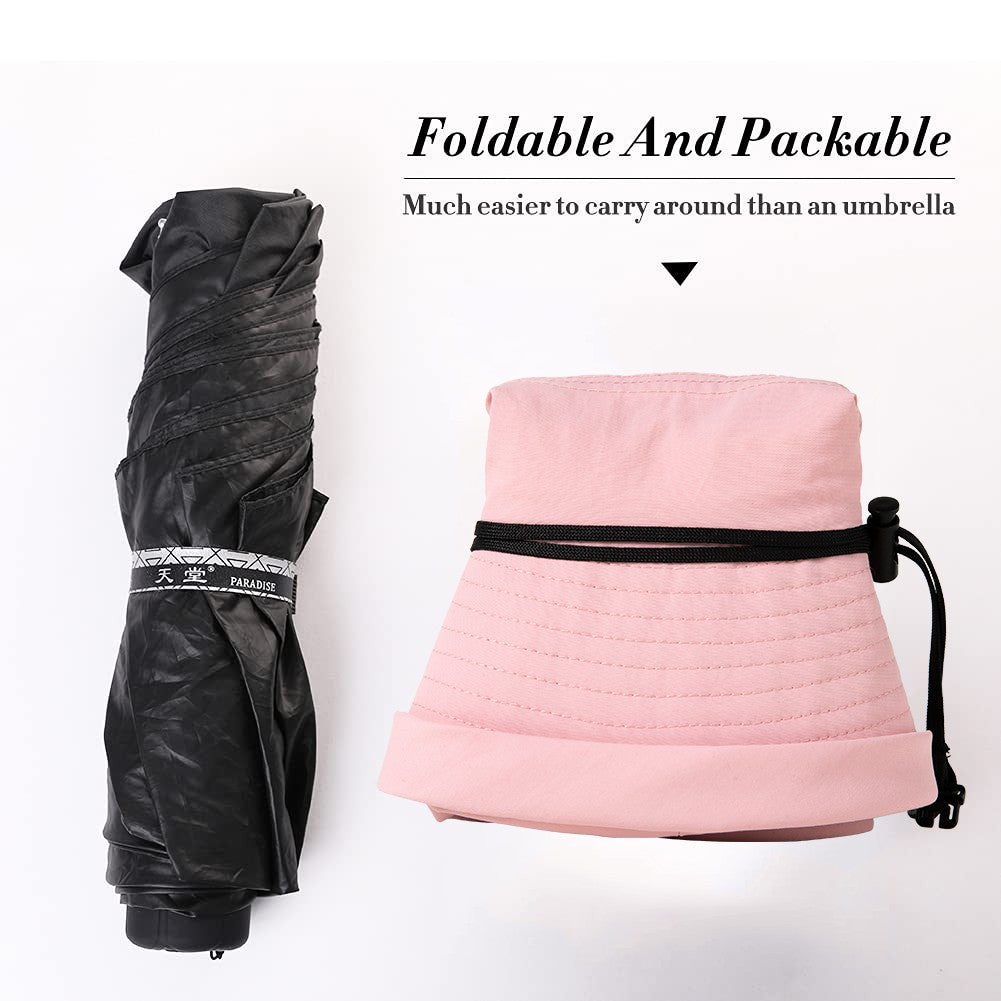 TOP-EX Bob de soleil à large bord pour femme avec ouverture pour queue de cheval, pliable, été, voyage, plage, extérieur Rose