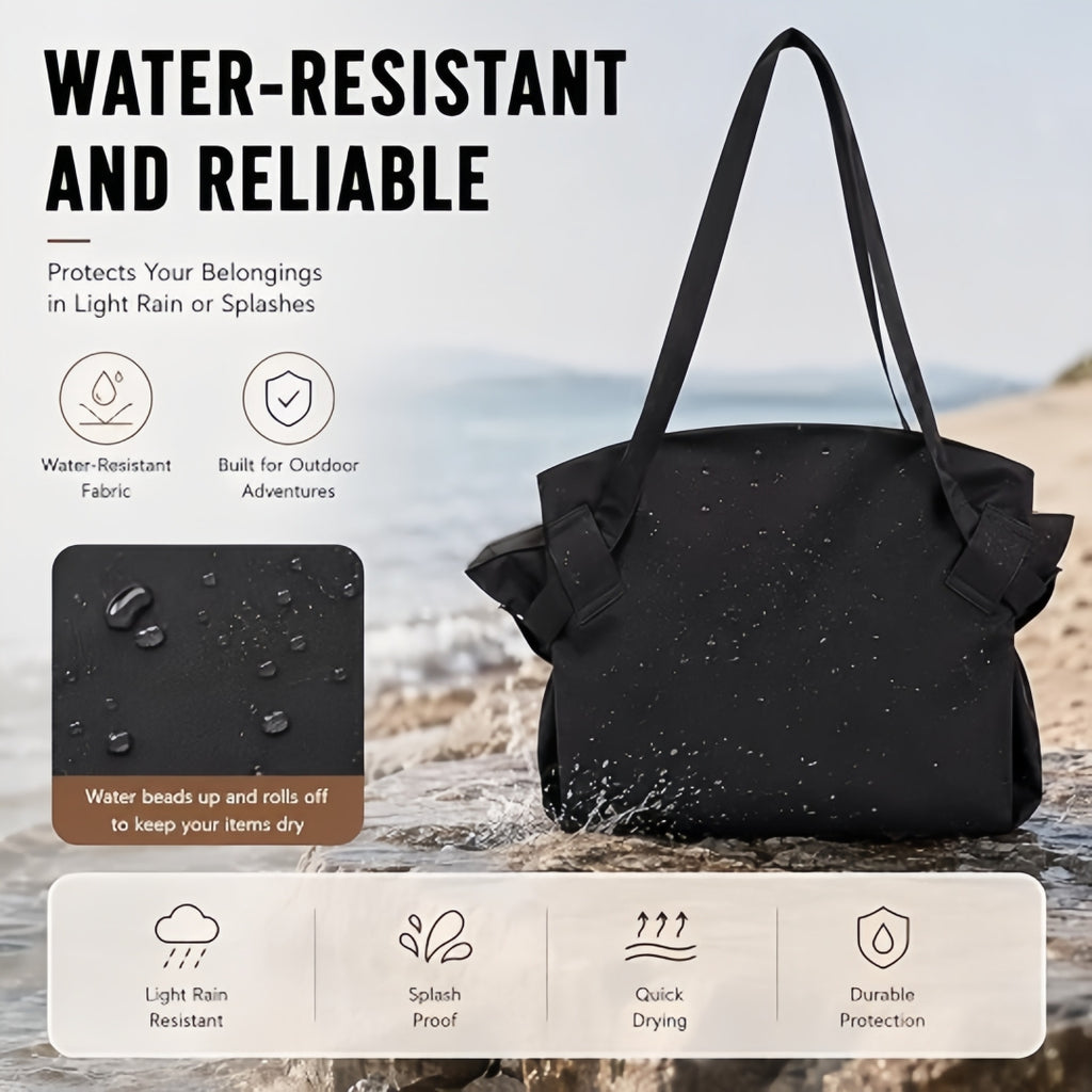 Sac fourre-tout convertible 2 en 1 & tapis de pique-nique, sac de plage pliable imperméable, tapis de sol rond de 100 cm, sac de transport léger et compact pour camping en plein air