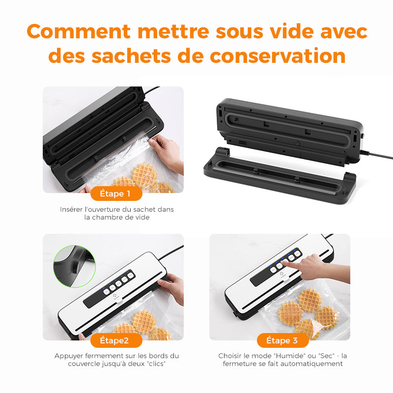 WOOX Appareil de mise sous vide avec sacs sous vide