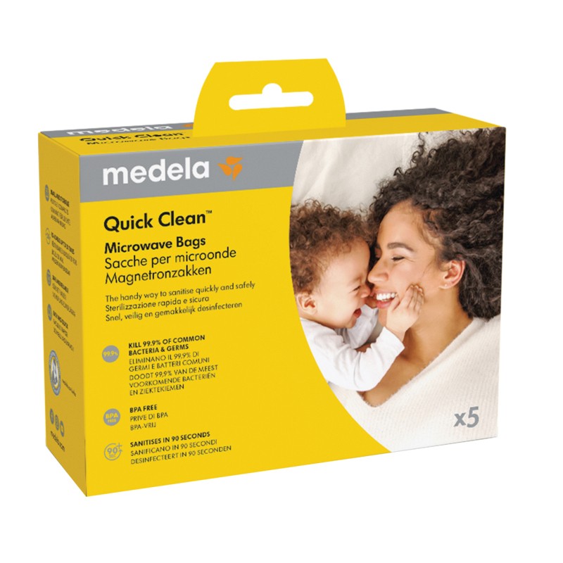 MEDELA Quick Clean - Sachets de stérilisation micro-ondes, lot de 5