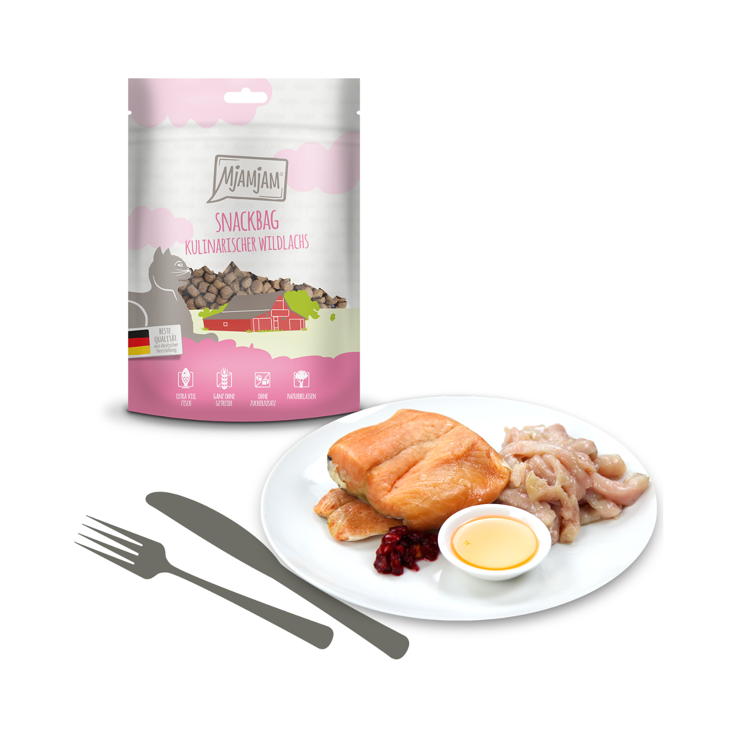 MjAMjAM Friandises pour chat au saumon 125 g
