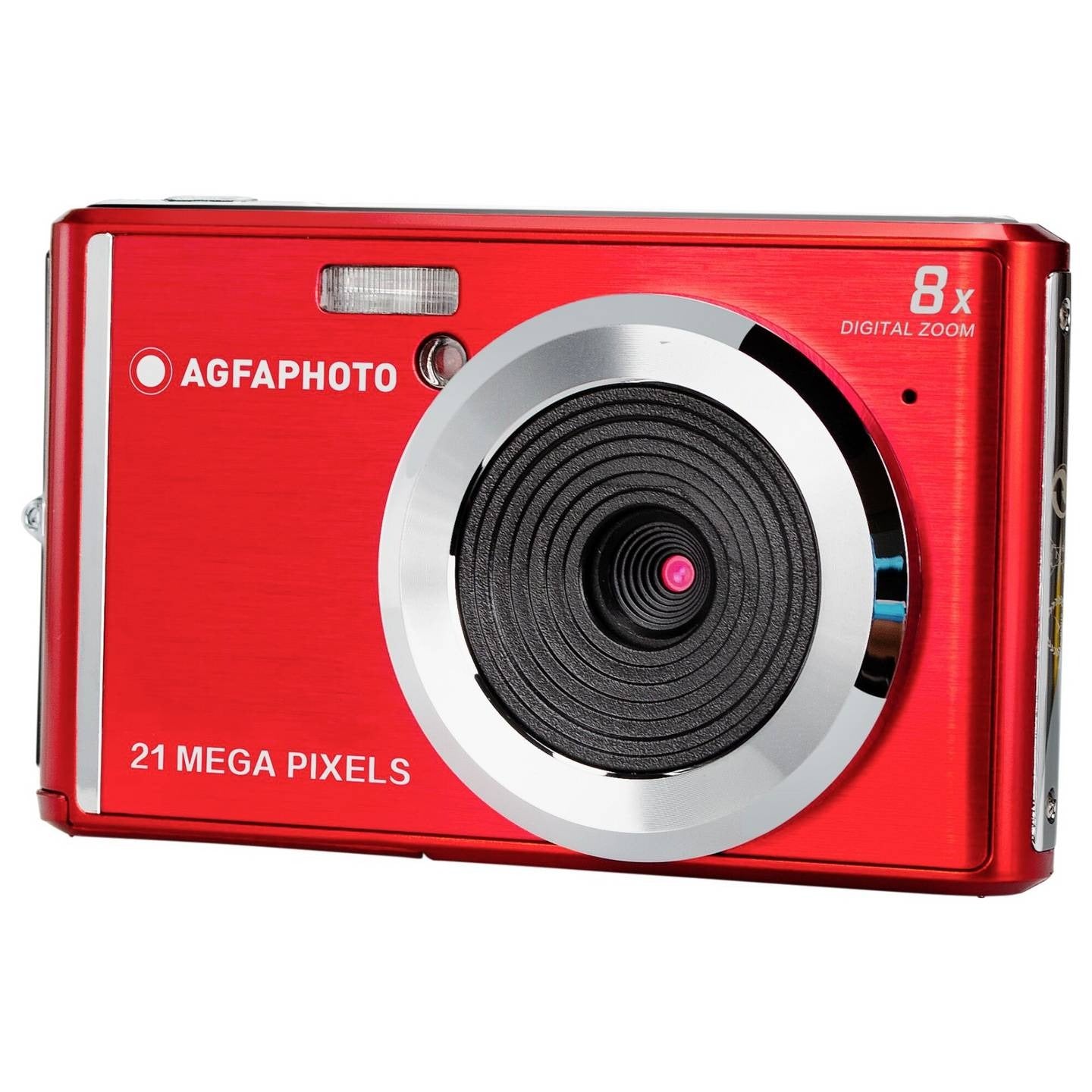 AgfaPhoto Appareil photo numérique compact 21 MP, zoom numérique 8x, Rouge