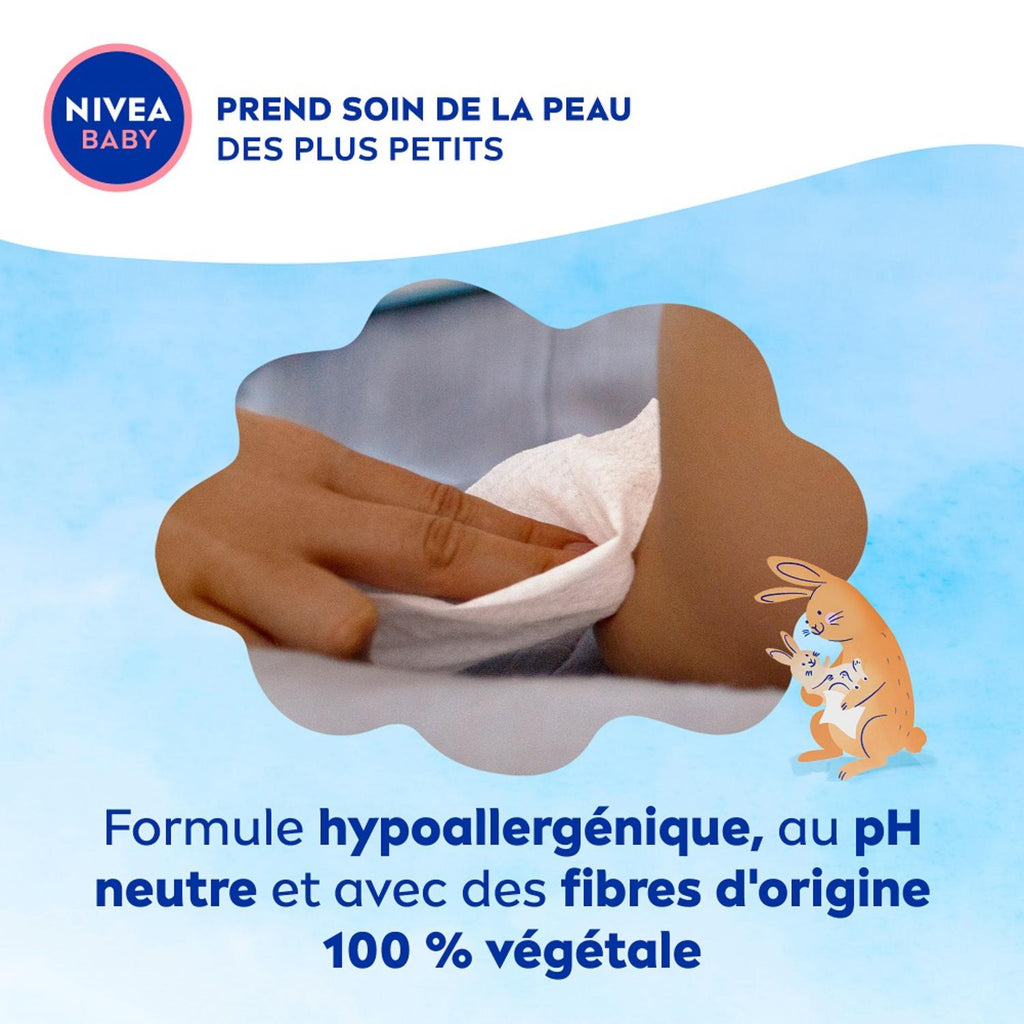 NIVEA BABY Lingettes Corps & Visage Soft & Cream 57 Pièces