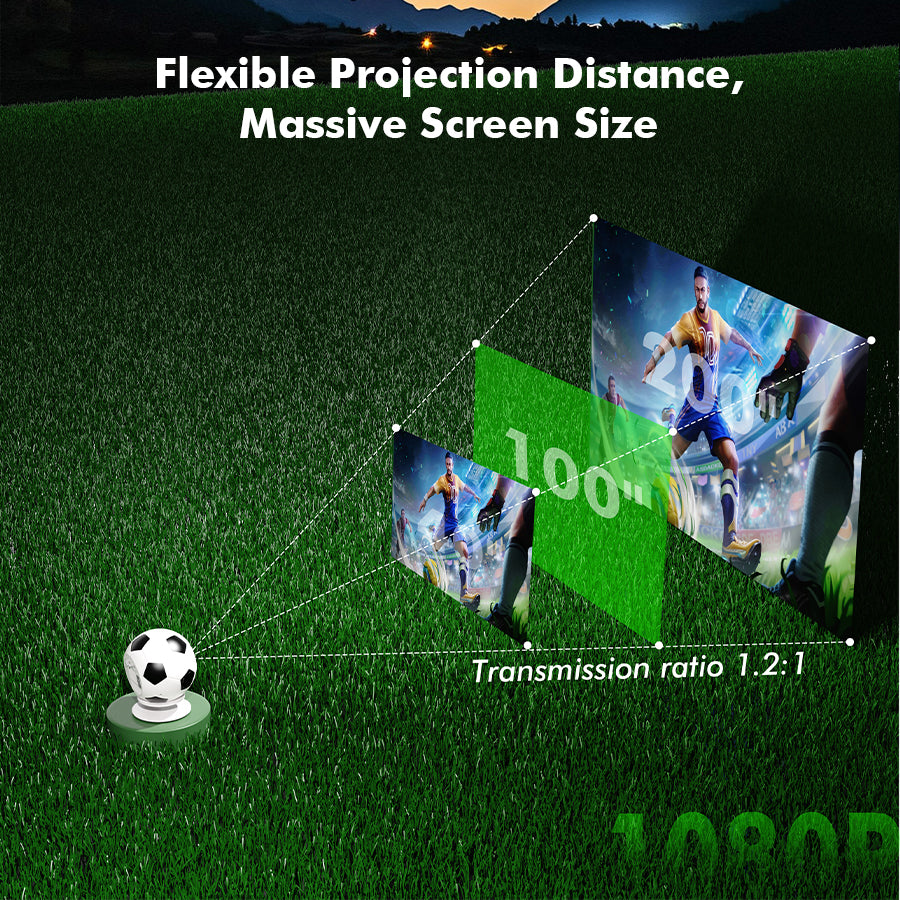 Mini projecteur en forme de ballon de football XBJ, prise en charge de la décodage 4K, affichage compatible 1080P, projecteur de home cinéma portable de 800 lumens ANSI