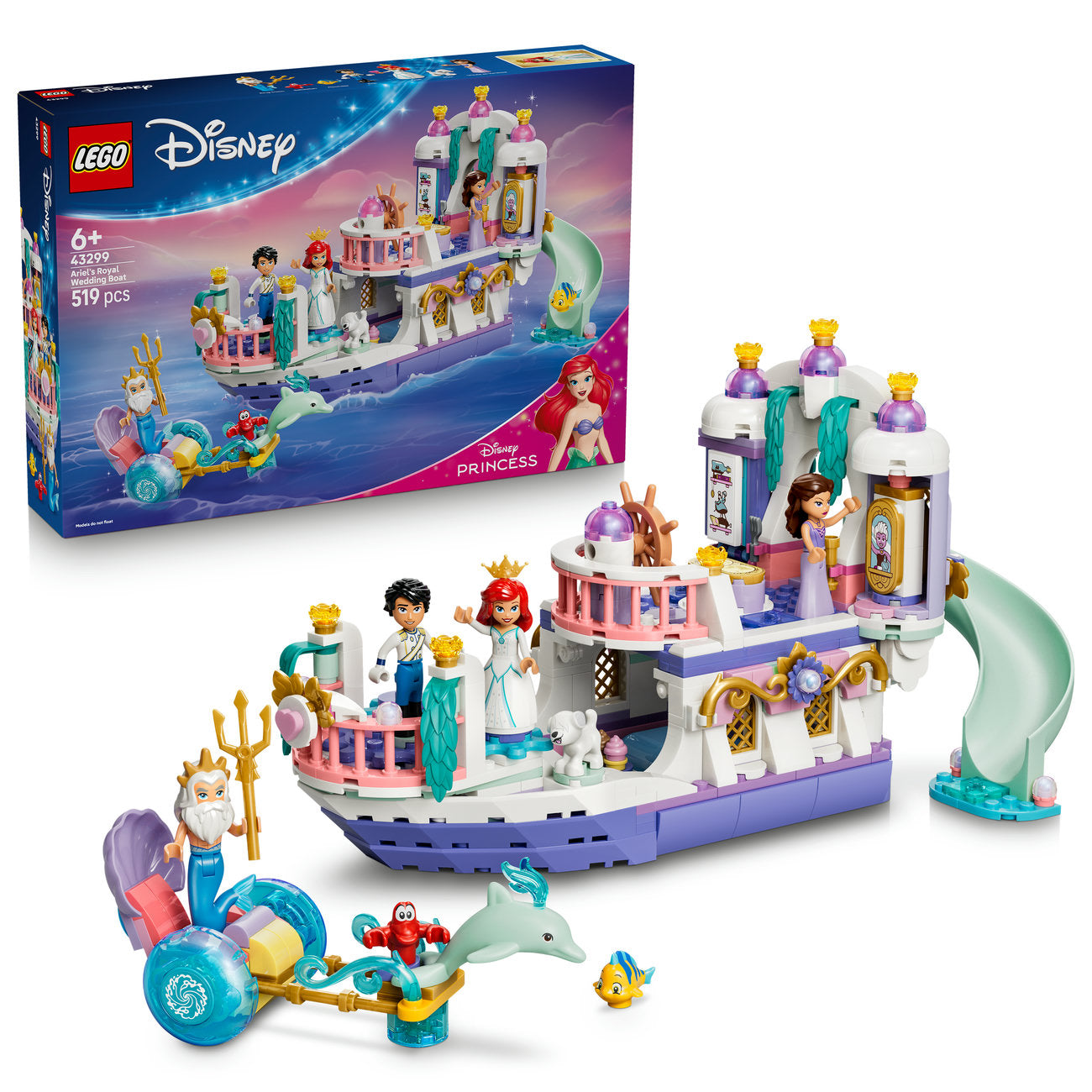 LEGO Disney Princess 43299 Le bateau du mariage royal d’Ariel