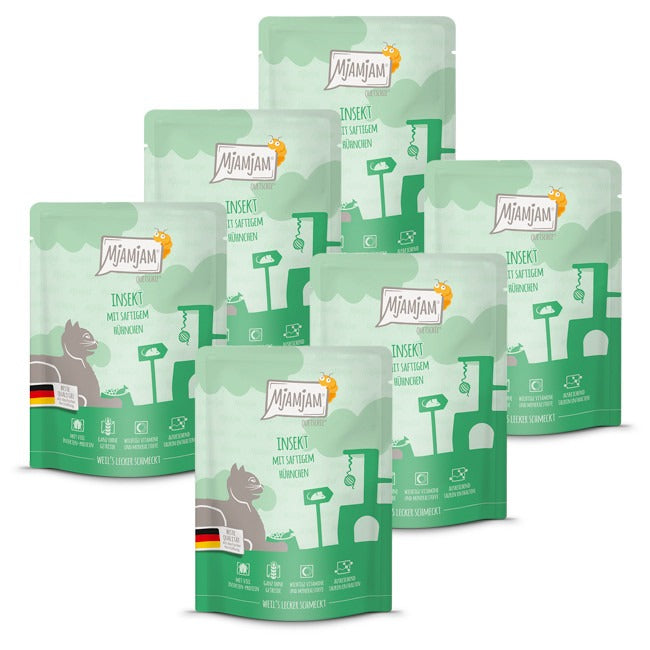 [Peut être servi frais pour l'été] MjAMjAM Quetschie Nourriture humide pour chat au poulet 300 g x 6