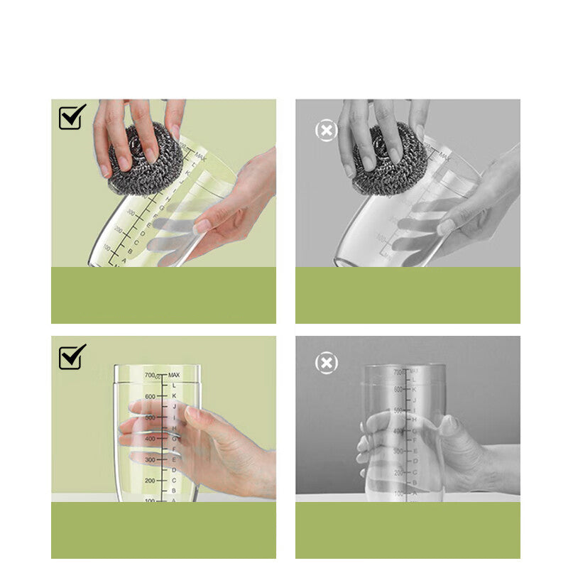 BJ Kit de shaker 700 ml - 4 pièces (couvercle anti-éclaboussures + cuillère de bar + gobelet doseur + pilon à glace de 30 cm)