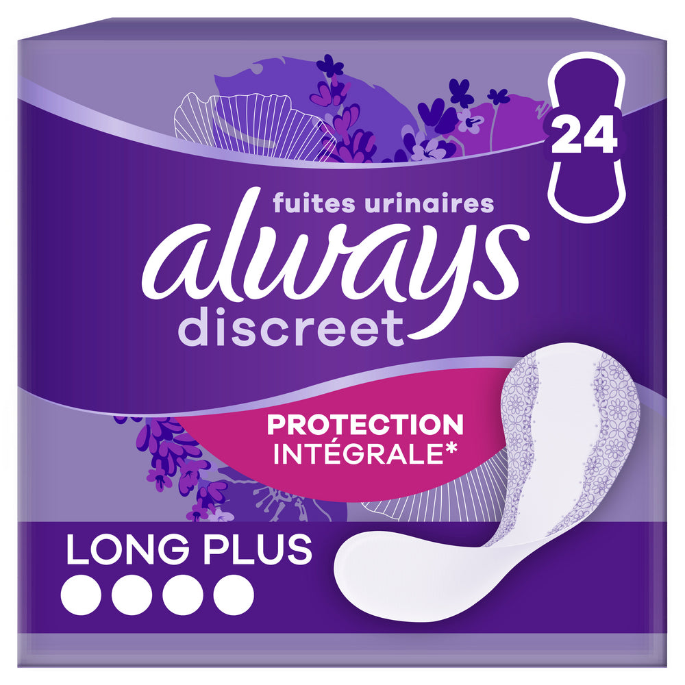 Always Discreet Serviettes pour incontinence Long Plus 24 unités