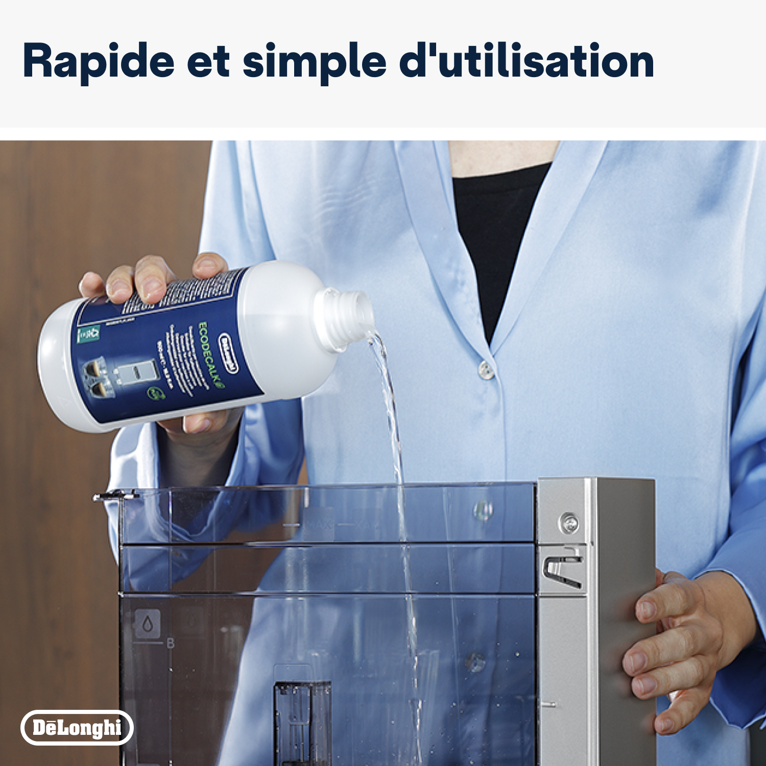 DELONGHI Accessoires Café, Détartrant EcoDecalk 500ml, DLSC500, Transparent