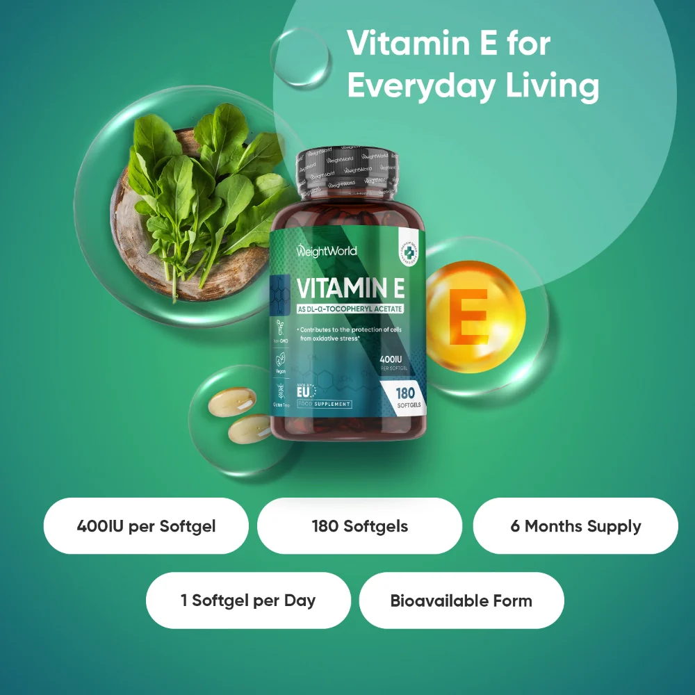 WeightWorld Vitamine E 400 UI 180 gélules molles