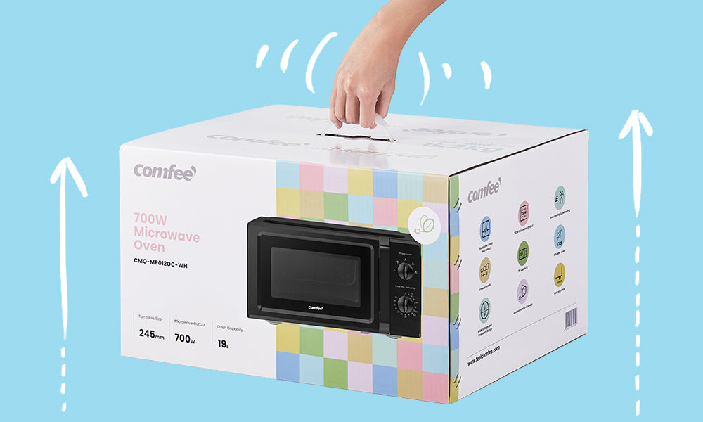 COMFEE Micro-ondes Inverter CMO-MP012OC(WH), 700 W, 5 niveaux de puissance, fonction de dégivrage, minuteur 30 minutes, capacité 19 L, Blanc