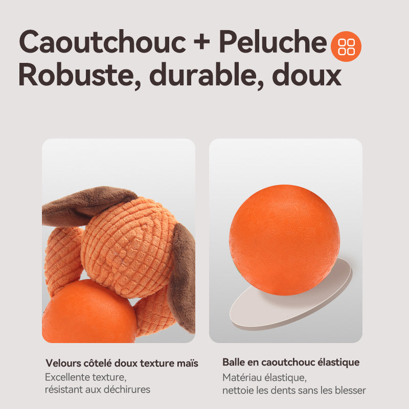 Blinkit Jouets en peluche pour chiens avec couineur, Velours côtelé épais et caoutchouc naturel, Jouet à mâcher nettoyant les dents, Jouets en peluche rembourrés doux pour toutes races de chiens