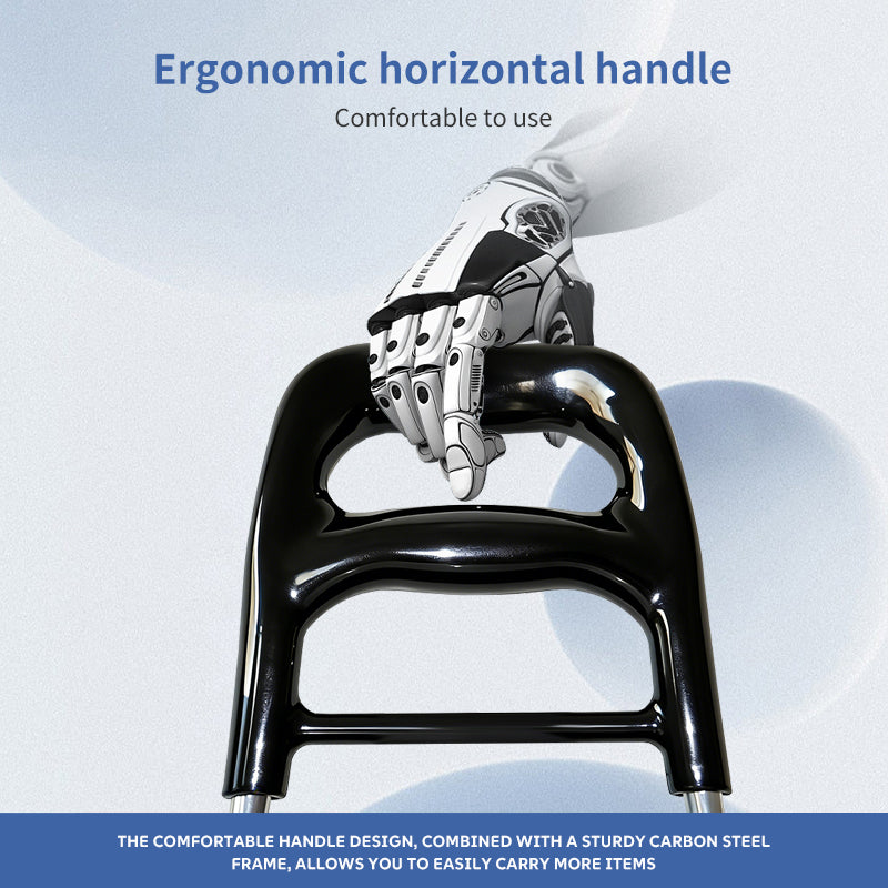 Strong bird Chariot de courses pliable de grande taille avec poignée ergonomique - Gris