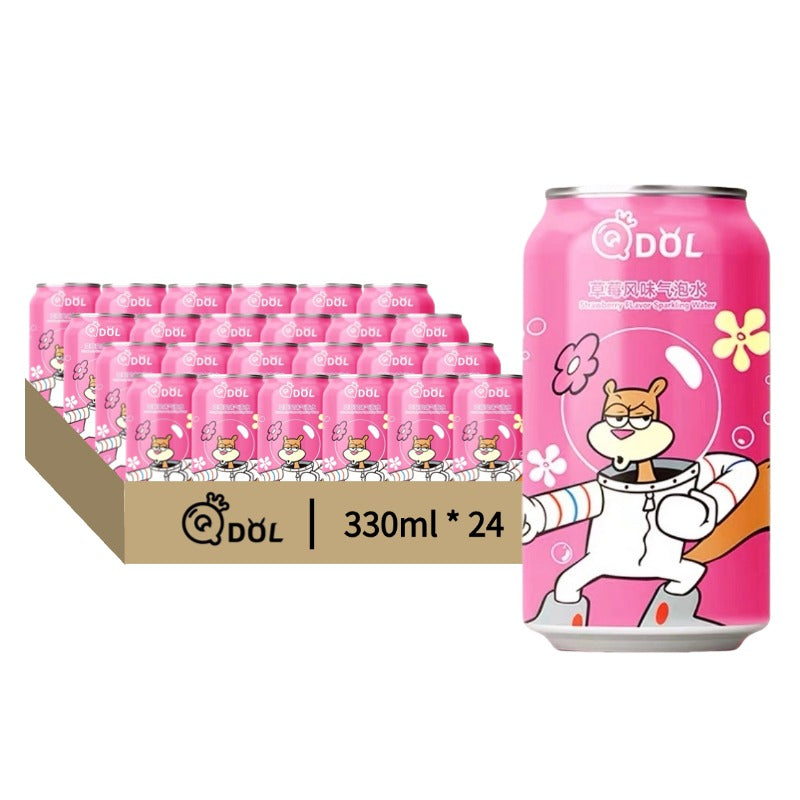 QDOL Eau pétillante saveur fraise 330 ml x 24