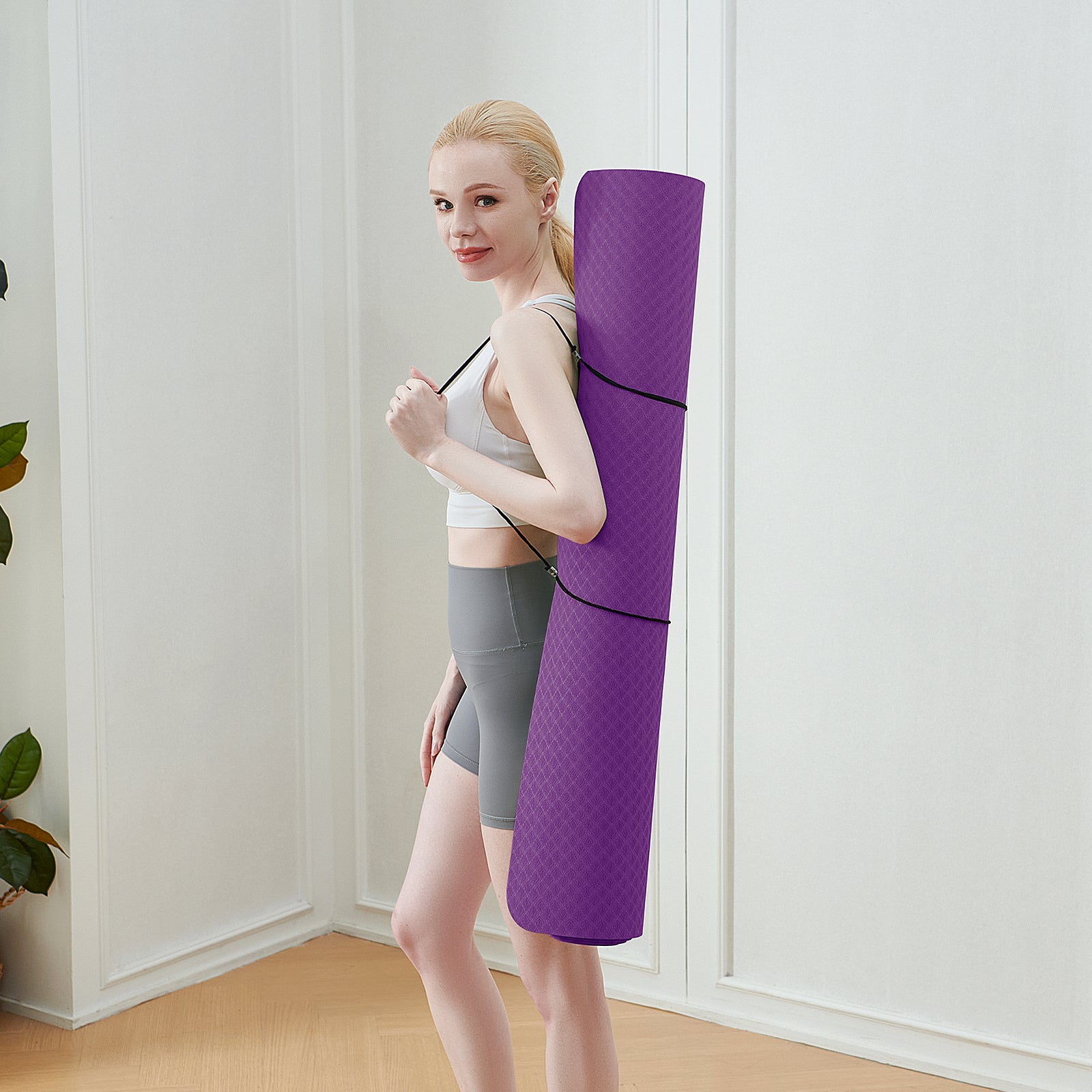 Miss Lulu Good Nite Tapis de yoga grand format extra-large 190 x 100 x 0,6 cm antidérapant en TPE, tapis de gymnastique, tapis de sport, tapis de fitness, tapis d’entraînement