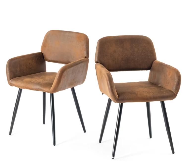 URBAN MEUBLE Lot de 2 Chaises de Salle à Manger en Similicuir Daim