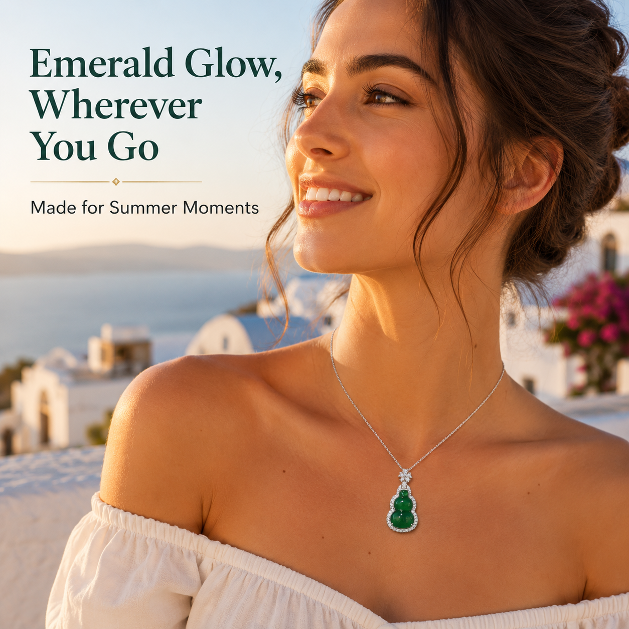 VoxorAI collier en calcédoine naturelle couleur jade, pendentif modèle quatre saisons