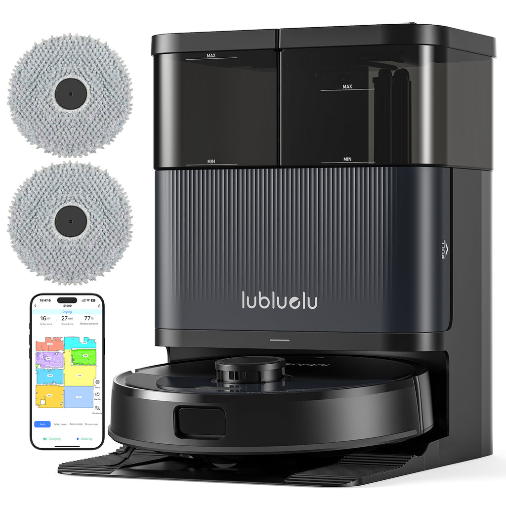 Lubluelu S1000 Aspirateur robot LiDAR avec serpillière, station tout-en-un, 10 000 Pa, 55 dB, contrôle via application, idéal pour les poils d’animaux, tapis et sols durs