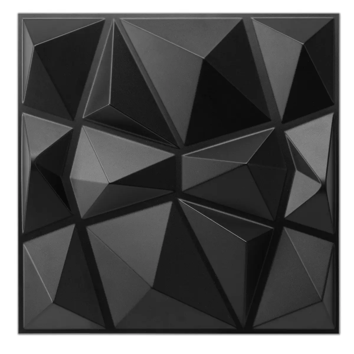Art3d Panneaux muraux 3D Premium à motif diamant - Noir 30 x 30 cm (Lot de 33)