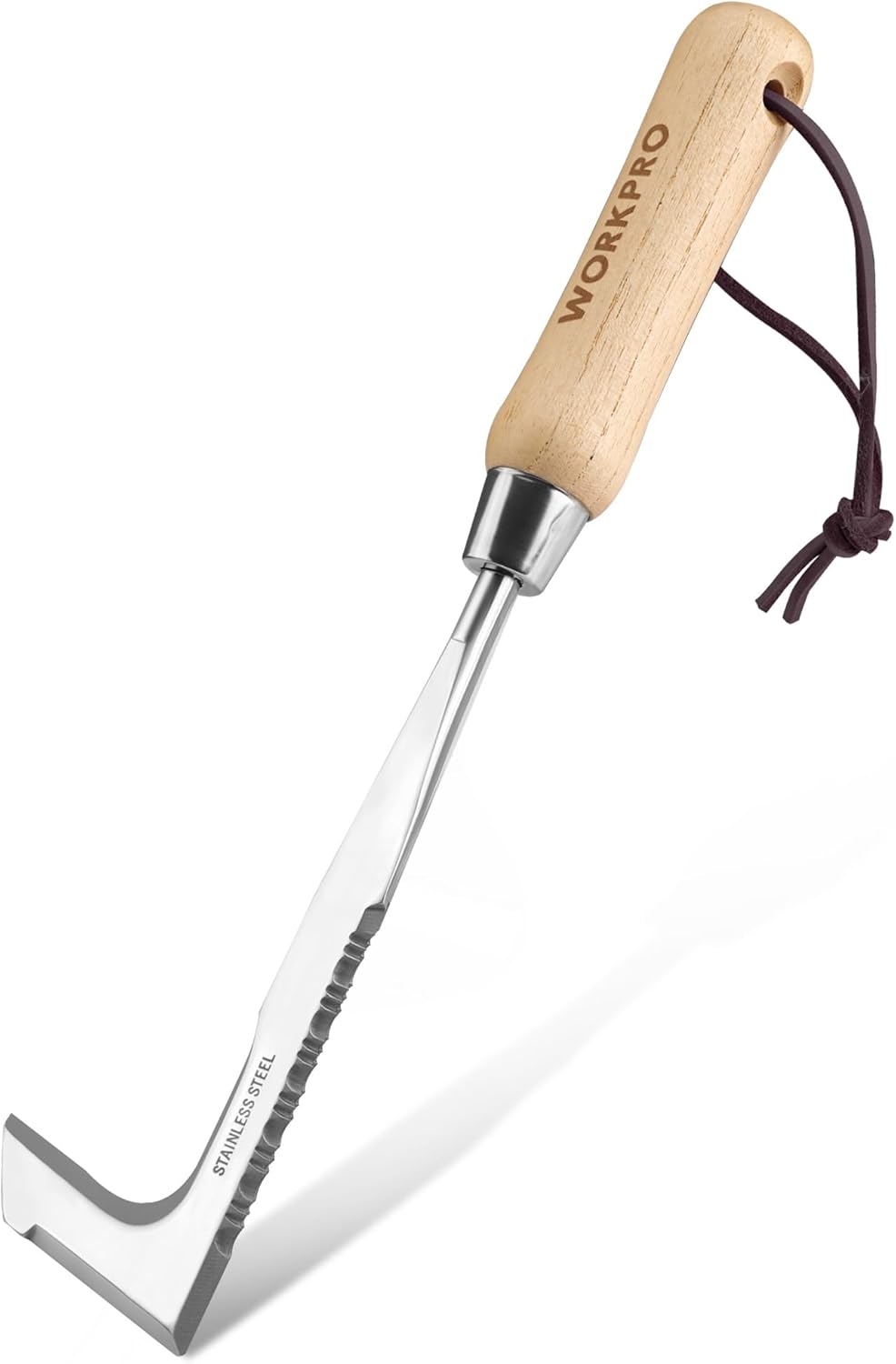 WORKPRO Grattoir à joint, outil de désherbage à bord dentelé avec manche en bois, pour jardinage – 31,5 cm