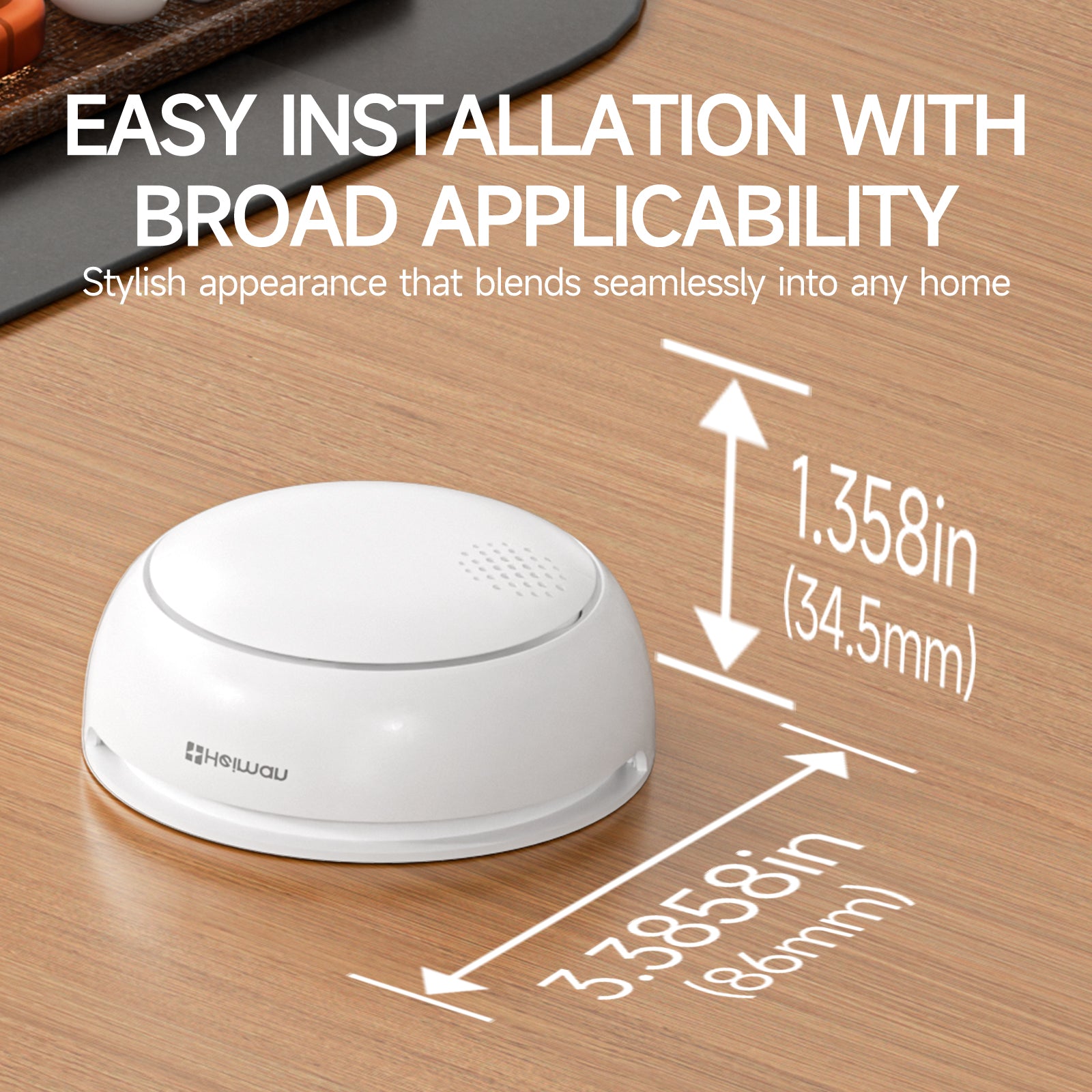 HEIMAN Détecteur de fumée Wi-Fi WLAN intelligent, avec application, batterie remplaçable, alarme 85 dB et bouton d'arrêt, conforme EN 14604